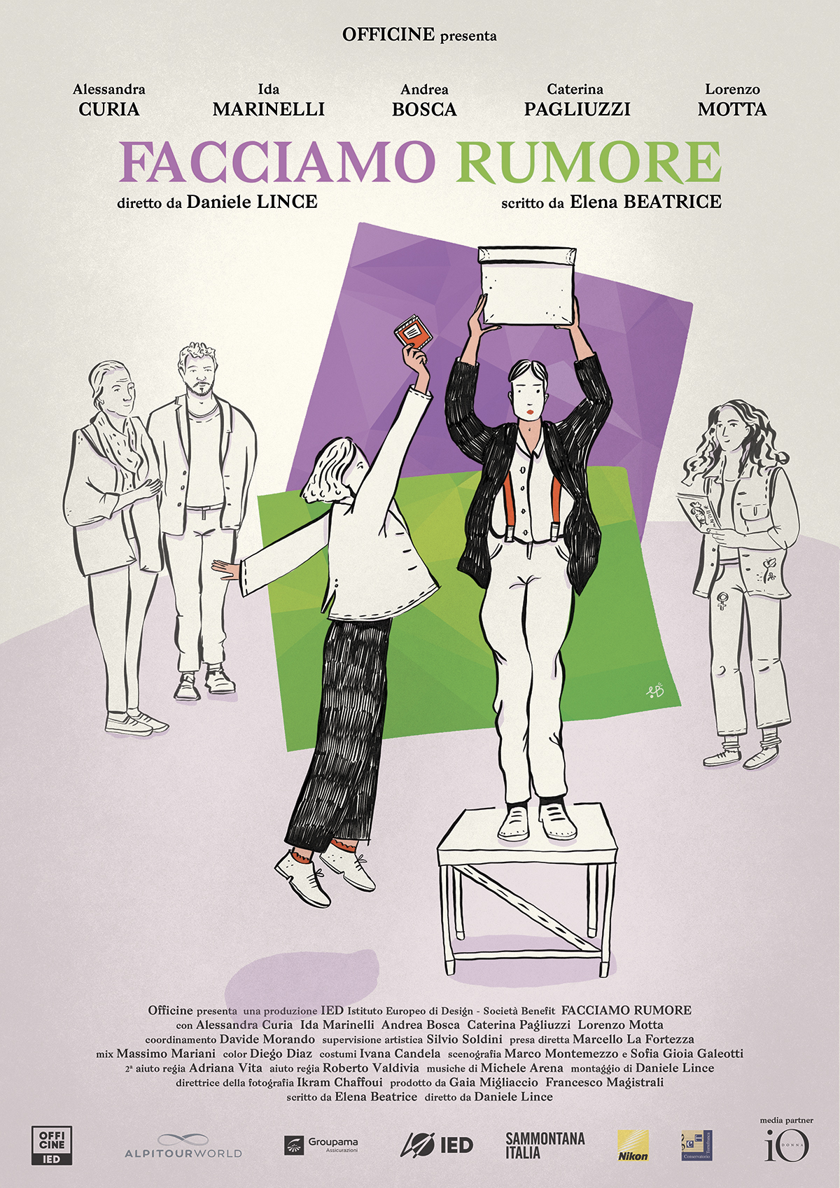 Poster of the short film 'Facciamo Rumore' Let's Make Noise by Daniele Lince, produced by Officine Fare Cinema , Istituto Europeo di Design, distributed by ShortsFit. ShortsFit Distribution. ShortsFit Distribucion. Distribuzione di cortometraggi. Sales agent. Short Films sales agency. Boutique sales agency. ShortFits. Shortsfit.