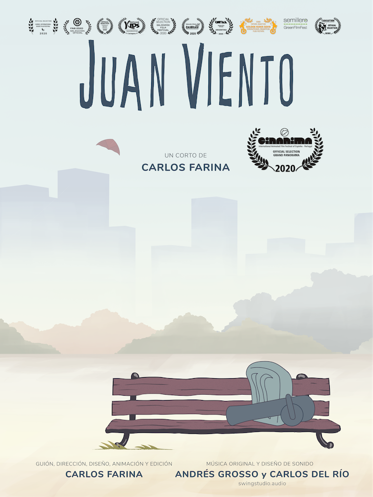 Juan viento, poster, carlos farina, animation films, short films, shortsfit. shortsfit distribution, distribucion de cortos