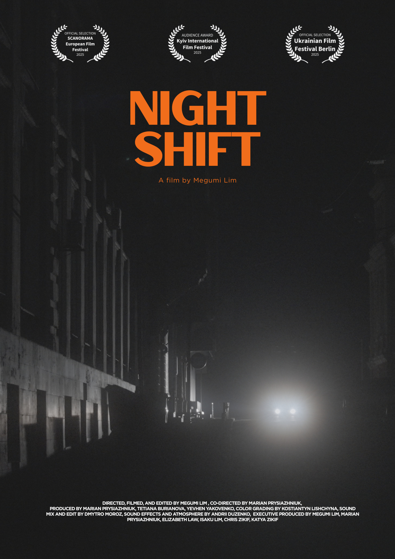Night shift, poster, ukraine, megumi lim, curfew, short films, shortsfit, shortsfitdistribution, shortsfit distribucion