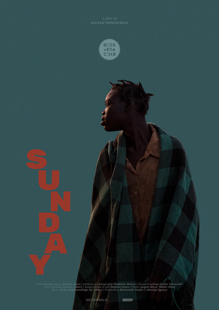 Poster, Locandina, Sunday, giulio tonincelli, moonwalk studio, shortsfit, shortsfit distribution, cortometraggi, cinemaitaliano, africa, film about africa, disability, social stigma, social documentary films