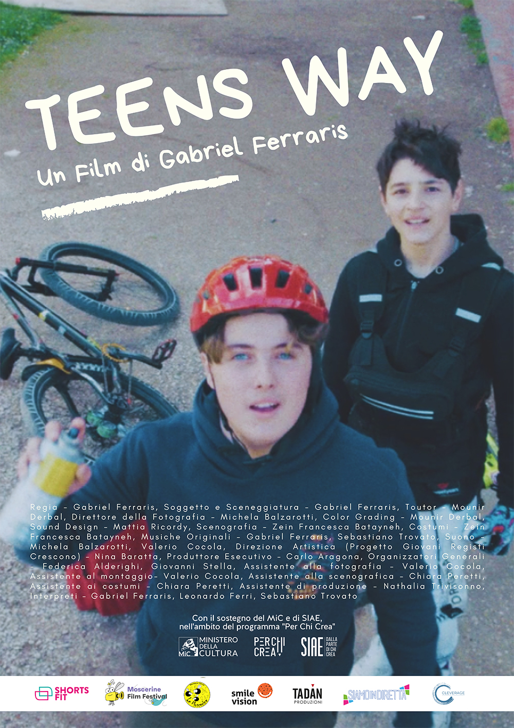 Poster of the short film 'Teensway' by Gabriel Ferraris, produced by Le Moscerine APS - ETS, distributed by ShortsFit.